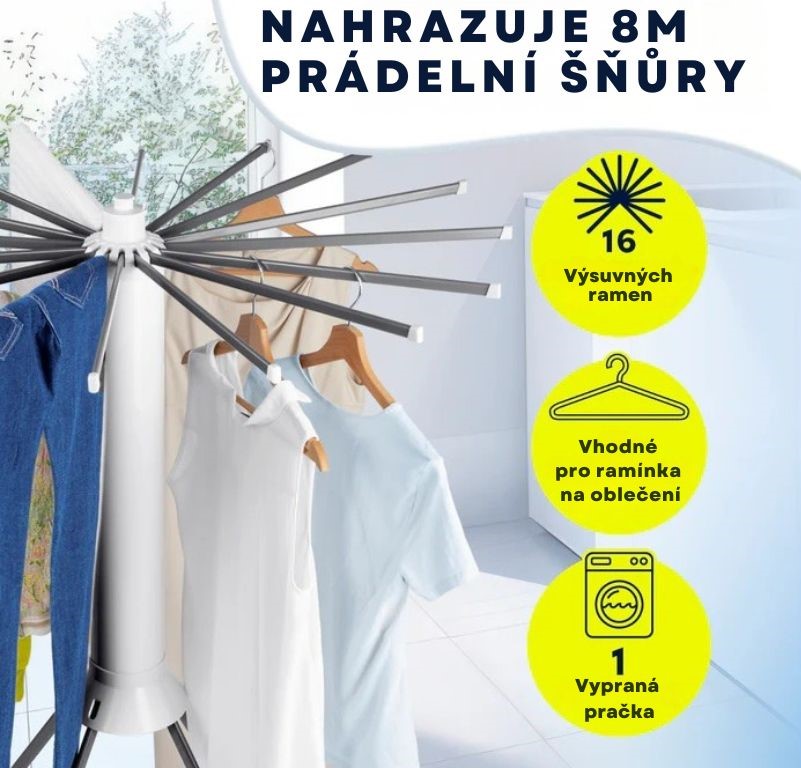 Easymaxx Vějířový sušák na prádlo s 16 rameny Octopus 19146 (7)